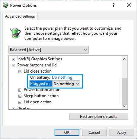power-option-specific