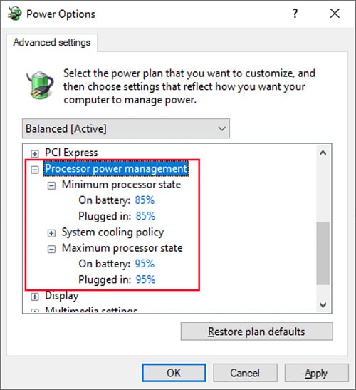 processor power management