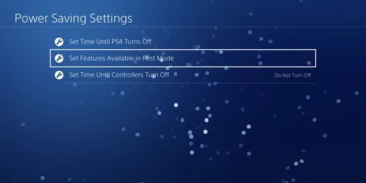 ps4 set features available in rest mode