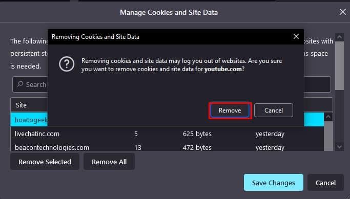 remove button