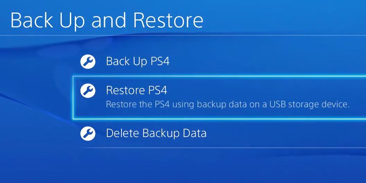 restore ps4 backup data