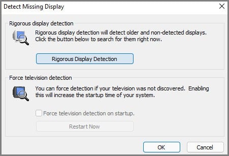 rigorous detection option in nvidia graphics panel