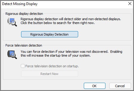 rigorous detection option in nvidia graphics panel