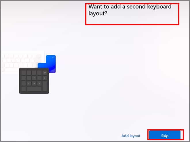 second keyboard layout skip option