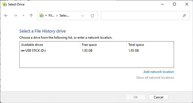 select-a-file-history-drive