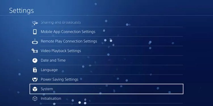 ps4 system settings 