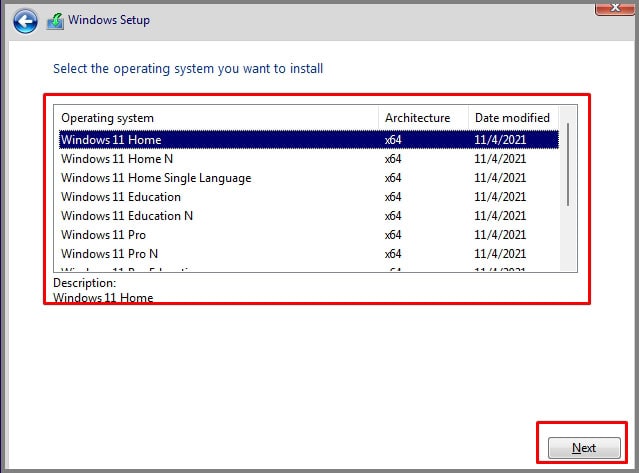 types of windows 11 section