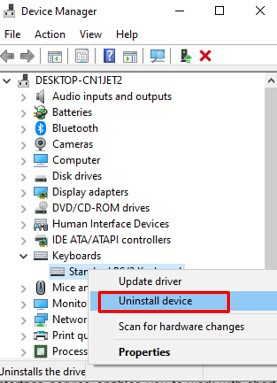 uninstall device