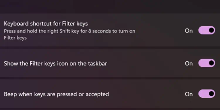 AdditionalFilterKeysSettings