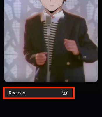 Click on Recover