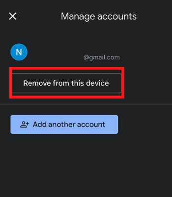 Click on Remove from this device
