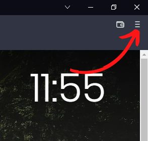Click on the three bars
