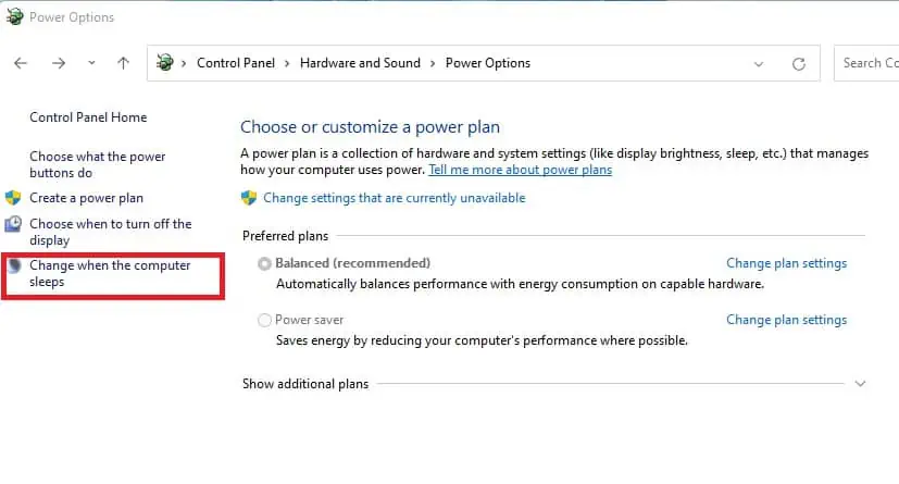 ControlPanelChangeWhenTheComputerSleeps