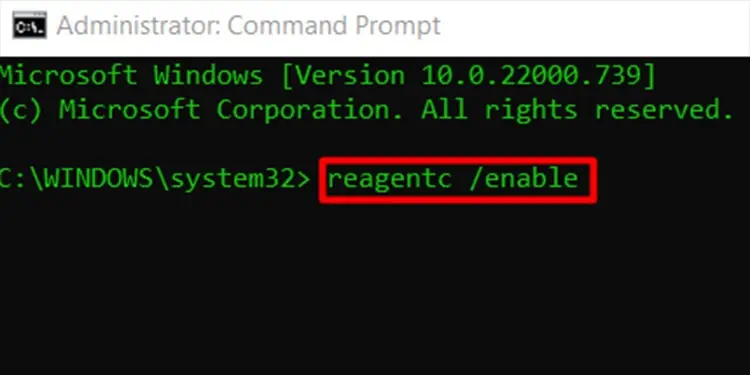 EnableWindowsRecoveryEnvironment