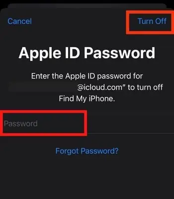11 Ways to Fix iPhone Photos Not Loading 38 Enter-your-Apple-ID-Password-and-tap-Turn-off-at-the-top-right-corner