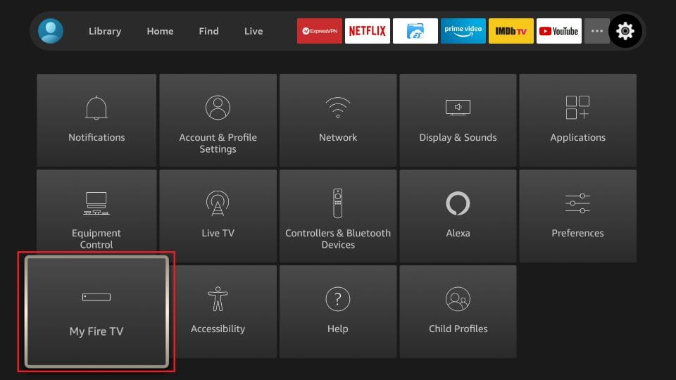 Go to Settings_,My Fire TV