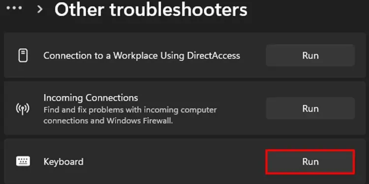 KeyboardTroubleshooter