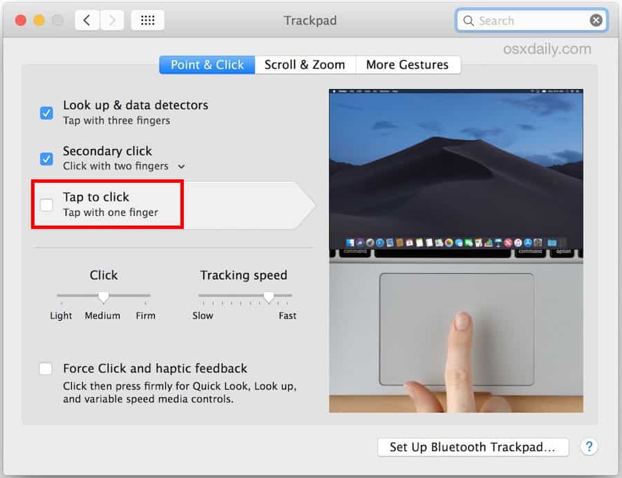 MacOS Tap to Click