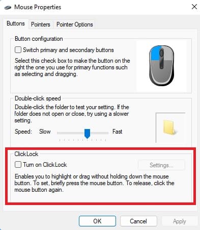 MouseSettingsClickLock
