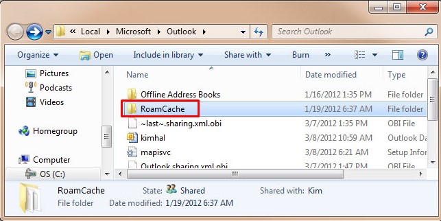 RoamCache folder