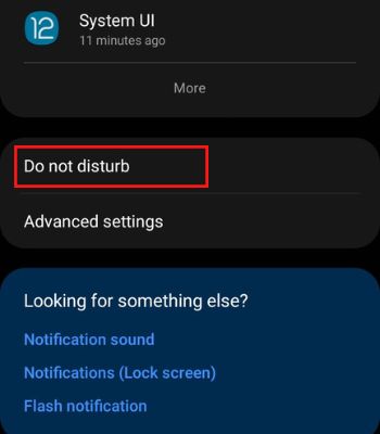 Scroll down and click on Do Not Disturb