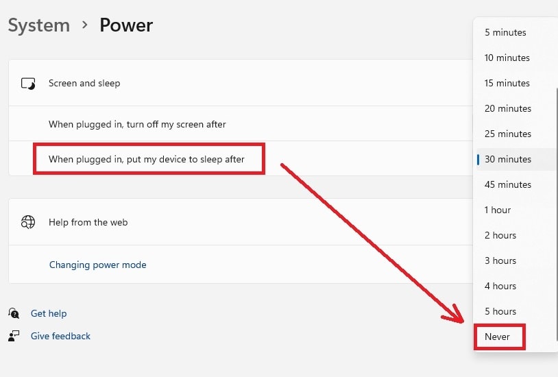 SystemPowerPutMyDeviceToSleepAfterNever
