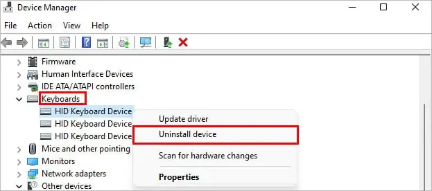 Uninstall-keyboard-driver