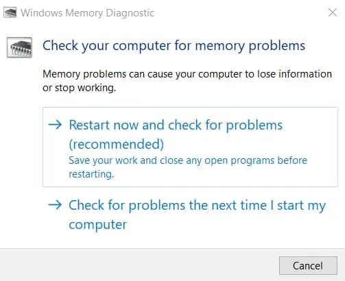 Windows-Memory-Diagnostic
