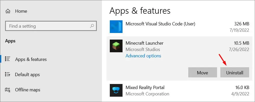 apps-and-features-minecraft-launcher