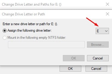 assigning drive letter