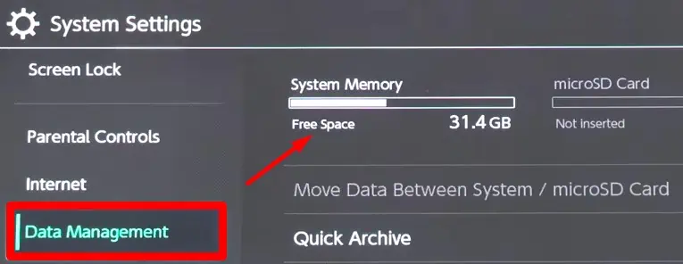 check-free-space-on-switch