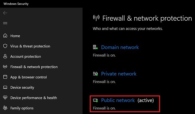 choose public network