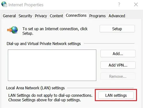 click-on-lan-settings