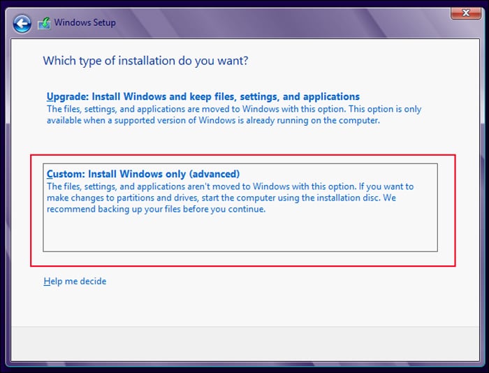 custom-install-windows