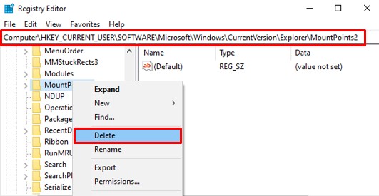 delete mountpoints2