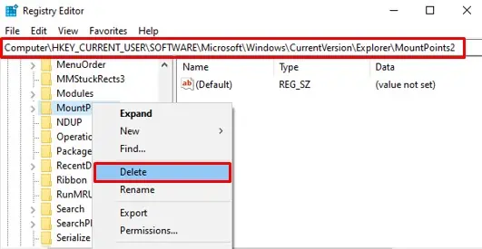 How to Fix “The Local Device Name Is Already In Use” Error? 32 delete-mountpoints2