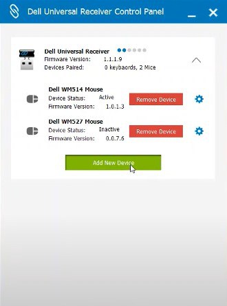 add new device dell receiver