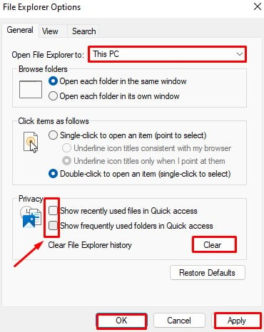disable quick access feature