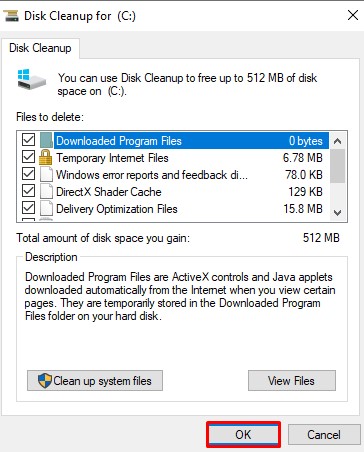 disk cleanup