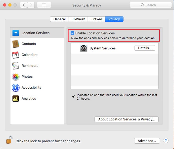 enable-location-mac