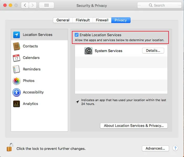 enable-location-mac