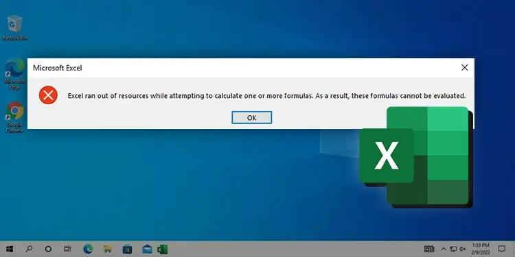 Fix: “Excel Ran Out of Resources While Attempting to Calculate” Error