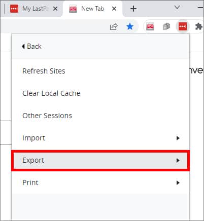 export-from-Lastpass-extention