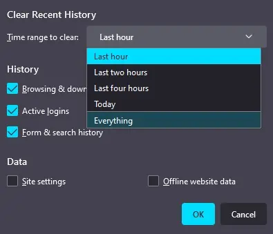 firefox-clear-history-everything