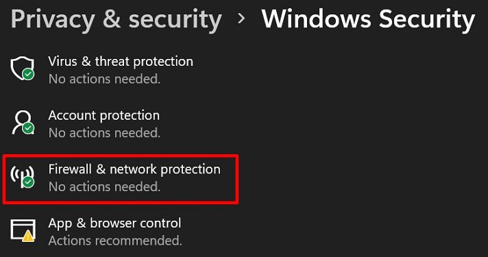 firewall and network protection