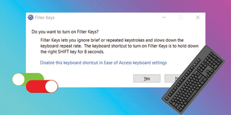 how to turn on or off filter keys