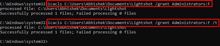 icacls command