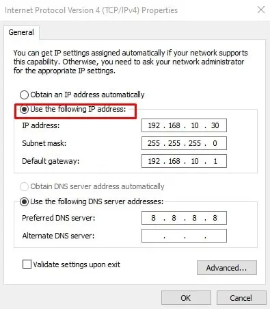 icpv4-properties-static-ip-address