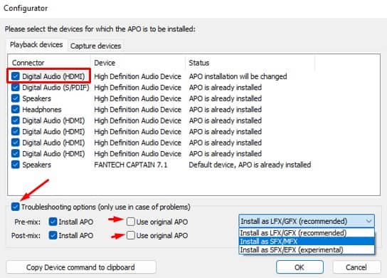 install equalizer apo in different mode