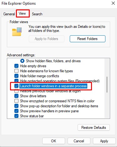 launch folder windows in a separate process